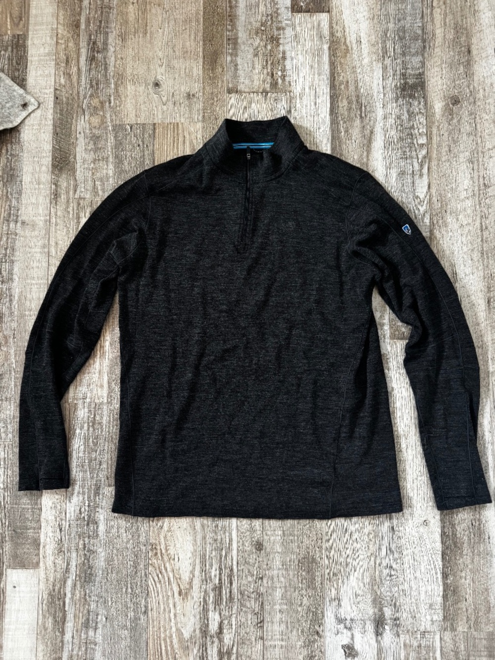 Kuhl merino wood quarter zip men's large / gray